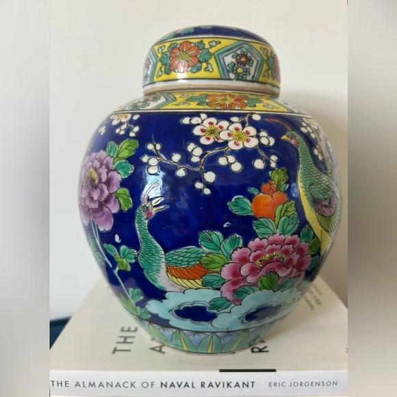 Vintage Peacock Chinoiserie Ginger Jar - Picture 3 of 7